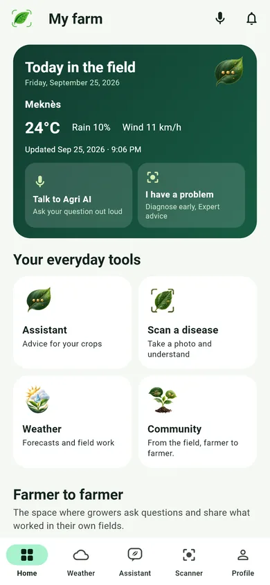 Agri AI home screen